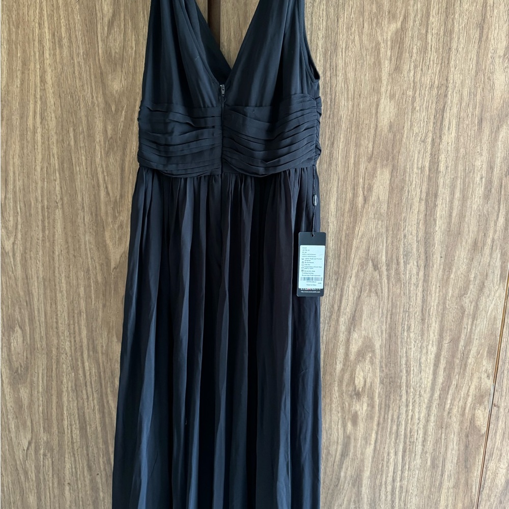 Ever Pretty Elegant Black Pleated Maxi Dress